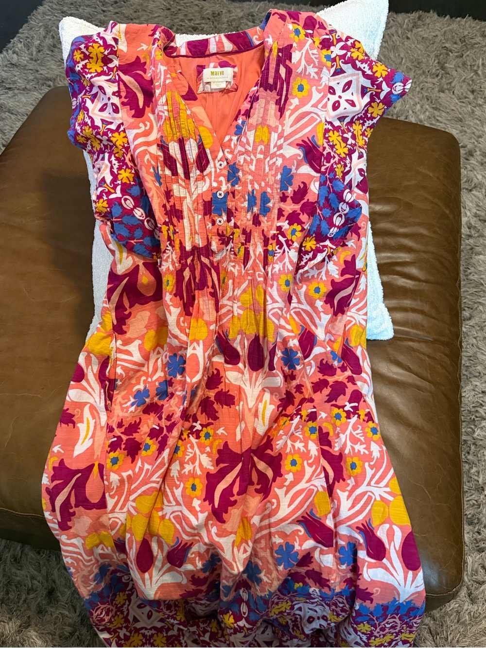 Mauve Coral Pink Multicolor Floral Maxi Dress